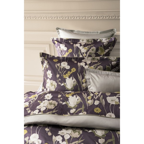 Closerie, Parure de lit imprimée en satin de coton Bio 120 fils/cm² - Alexandre Turpault
