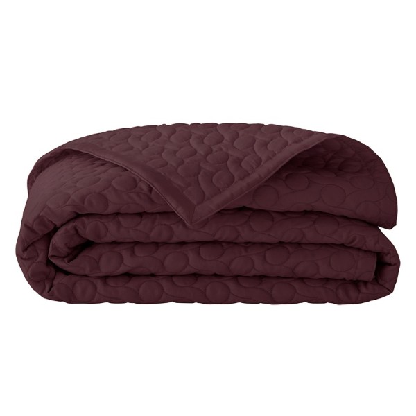 Couvre lit matelassé uni réversible satin de coton Bio Poésie Hellébore 260x240, Alexandre Turpault