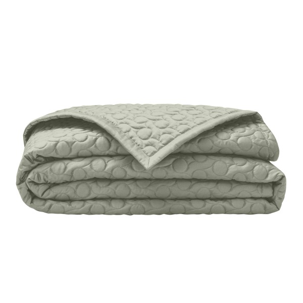 Couvre lit matelassé uni réversible satin de coton Bio Poésie Tilleul260x240, Alexandre Turpault