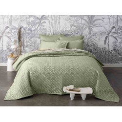 Couvre lit matelassé uni réversible satin de coton Bio Poésie Tilleul260x240, Alexandre Turpault