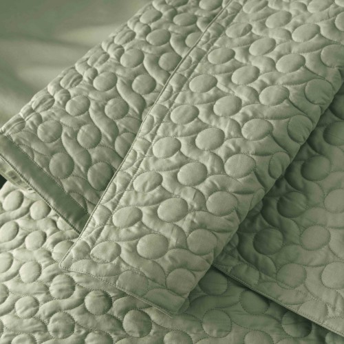 Couvre lit matelassé uni réversible satin de coton Bio Poésie Tilleul260x240, Alexandre Turpault