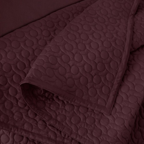 Couvre lit matelassé uni réversible satin de coton Bio Poésie Hellébore 260x240, Alexandre Turpault