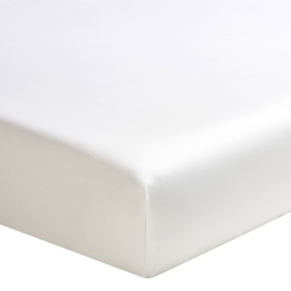 Drap housse uni Teophile Hermine en satin de coton Bio 120 fils/cm² - Alexandre Turpault