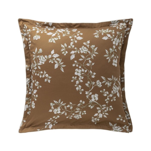 Vivienne Gingembre, Taie carrée imprimée en satin de coton Bio 120 fils/cm² - Alexandre Turpault