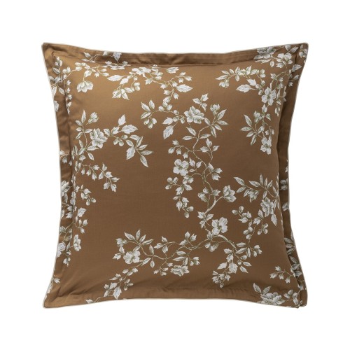 Vivienne Gingembre, Taie carrée imprimée en satin de coton Bio 120 fils/cm² - Alexandre Turpault