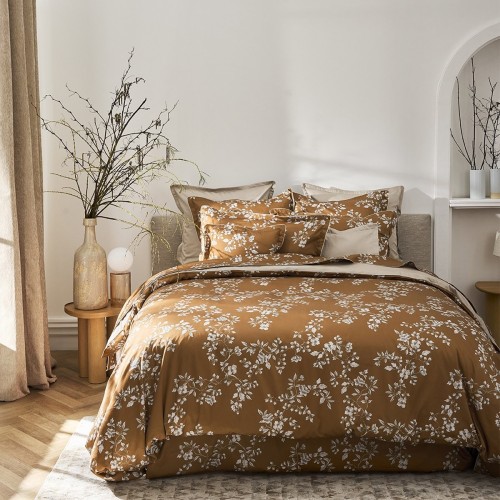 Vivienne Gingembre, housse de couette imprimée en satin de coton Bio 120 fils/cm² - Alexandre Turpault