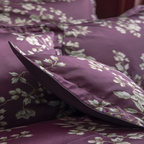 Vivienne Pensée, Parure de lit imprimée en satin de coton Bio 120 fils/cm² - Alexandre Turpault