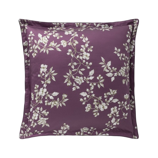 Vivienne Pensée,Taie carrée imprimée en satin de coton Bio 120 fils/cm² - Alexandre Turpault
