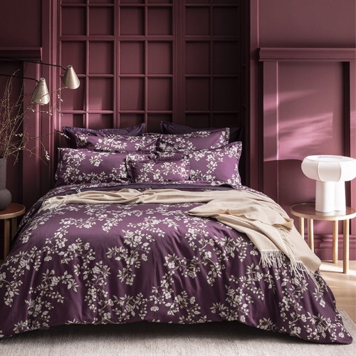 Vivienne Pensée, Housse de couette imprimée en satin de coton Bio 120 fils/cm² - Alexandre Turpault