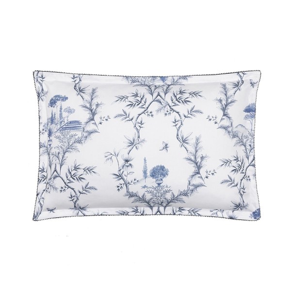 Luberon, Taie d'oreiller rectangle imprimée en satin de coton Bio 120 fils/cm² - Alexandre Turpault