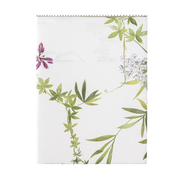 Matin, Drap plat imprimé en satin de coton Bio 120 fils/cm² - Alexandre Turpault