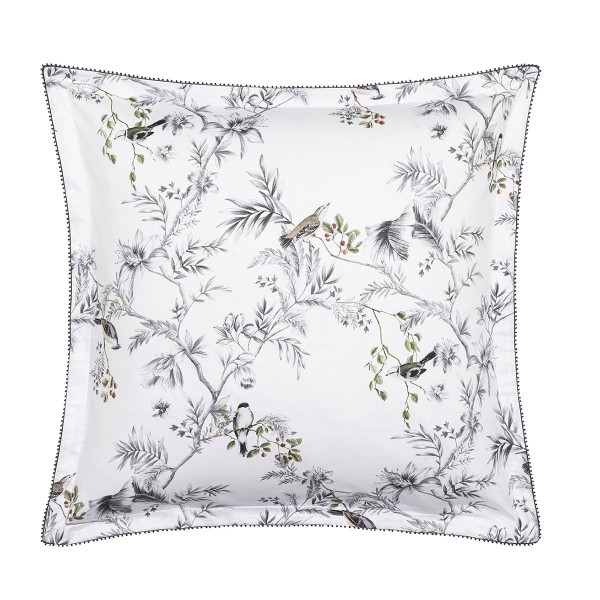 Charme, Taie d'oreiller carrée imprimée en satin de coton Bio 120 fils/cm² - Alexandre Turpault