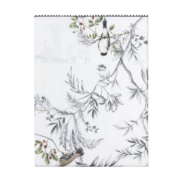 Charme, Drap housse imprimé en satin de coton Bio 120 fils/cm² - Alexandre Turpault