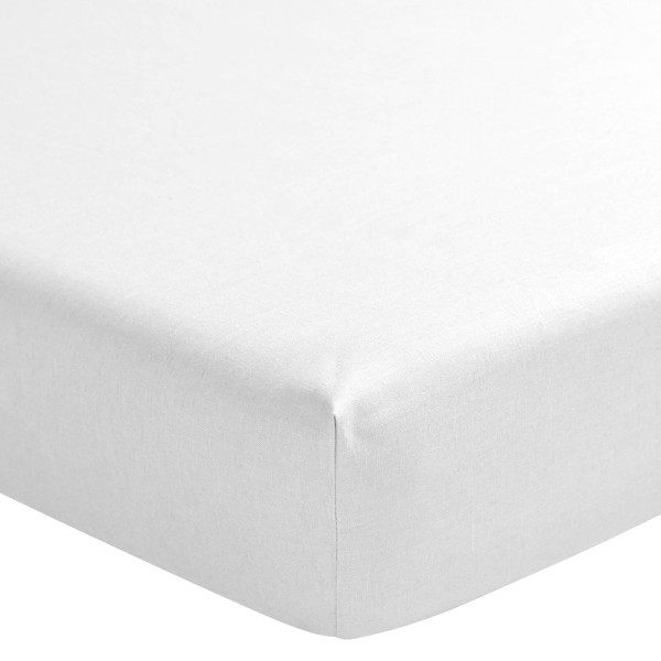 Drap housse en lin lavé français, Nouvelle Vague Blanc Alexandre Turpault