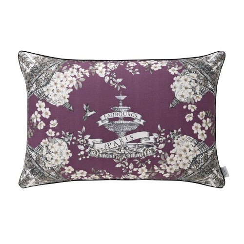 Housse de coussin imprimée pur lin Faubourg Pensée, Alexandre Turpault