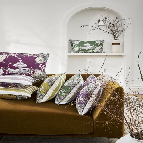 Housses de coussin imprimées pur lin Faubourg, Alexandre Turpault