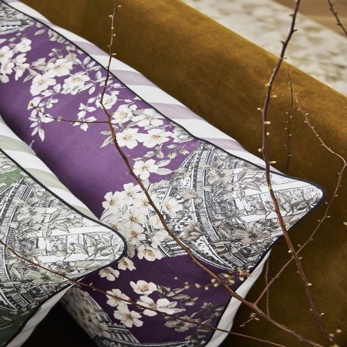 Housses de coussin imprimées pur lin Faubourg, Alexandre Turpault
