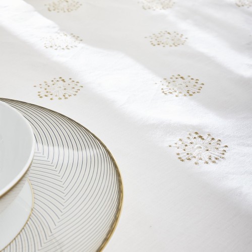 Nappe antitache pur lin uni brodé Sidérale Blanc, Alexandre Turpault