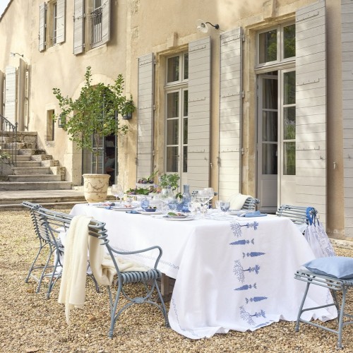 Nappe antitache pur lin uni brodé Midi, Alexandre Turpault