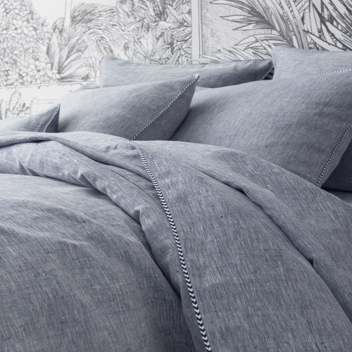 Jouvence Marine, Parure de lit en chambray de chanvre français Alexandre Turpault