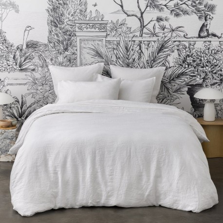 Jouvence Blanc, Housse de couette en chambray de chanvre français Alexandre Turpault