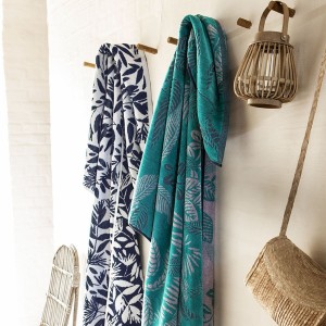 Serviette de plage en jacquard de coton Bali Turquoise, Essix 2