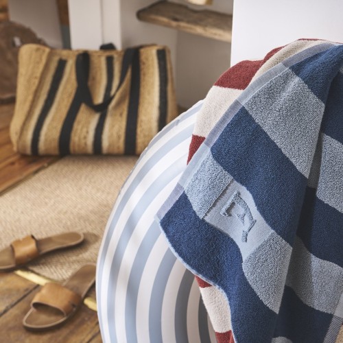 Serviette de plage en jacquard de coton Transat Marin, Essix