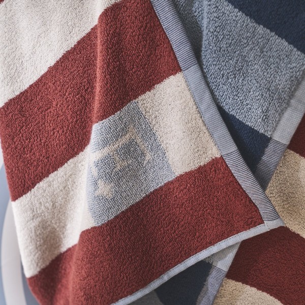 Serviette de plage en jacquard de coton Transat Marin, Essix