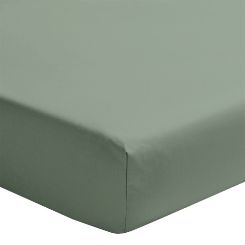 Drap housse uni en percale de coton Première Sauge