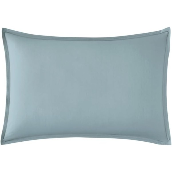 Taie d'oreiller rectangle en percale de coton unie Première Bleu glacier, Essix