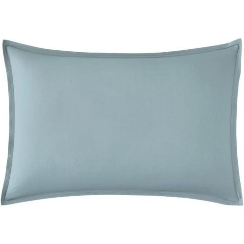Taie d'oreiller rectangle en percale de coton unie Première Bleu glacier, Essix