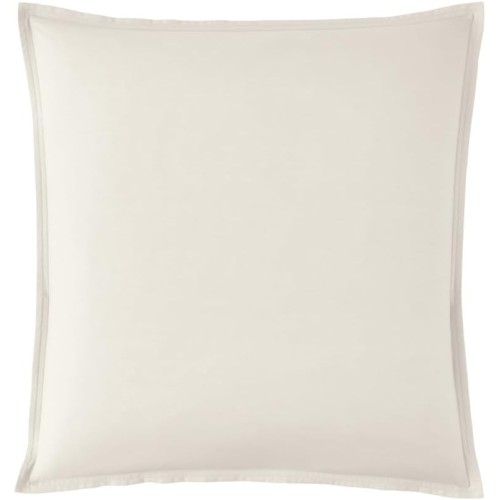 Taie d'oreiller carréee en percale de coton unie Première Meringue, Essix