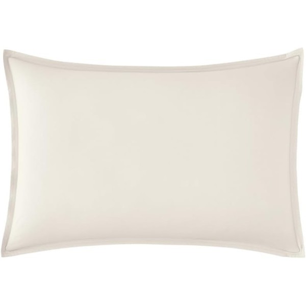 Taie d'oreiller rectangle en percale de coton unie Première Meringue, Essix