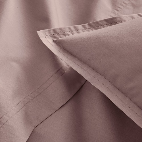Parure de lit unie en percale de coton 80 fils/cm² Première Lilas, Essix