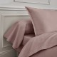 Parure de lit unie en percale de coton 80 fils/cm² Première Lilas, Essix