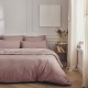 Parure de lit unie en percale de coton 80 fils/cm² Première Lilas, Essix