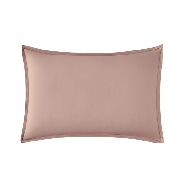 Taie d'oreiller rectangle unie en percale de coton 80 fils/cm² Première Lilas, Essix