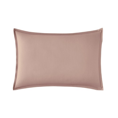 Taie d'oreiller rectangle unie en percale de coton 80 fils/cm² Première Lilas, Essix
