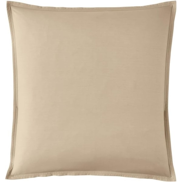 Taie d'oreiller carrée unie en percale de coton 80 fils/cm² Première Lin, Essix