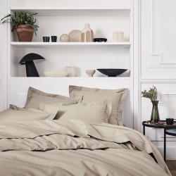 Housse de couette unie en percale de coton 80 fils/cm² Première Lin, Essix
