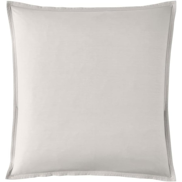 Taie d'oreiller cerrée unie en percale de coton 80 fils/cm² Première Gris perle, Essix