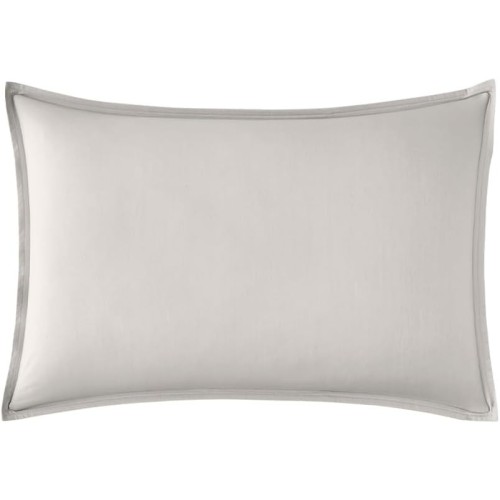 Taie d'oreiller rectangle unie en percale de coton 80 fils/cm² Première Gris perle, Essix