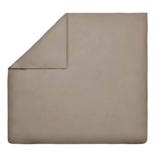 Housse de couette unie en percale de coton 80 fils/cm² Première Taupe, Essix