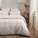 Parure de lit unie en percale de coton 80 fils/cm² Première Gris perle, Essix