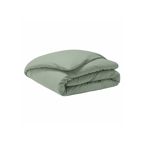 Housse de couette unie en percale de coton 80 fils/cm² Première Sauge, Essix