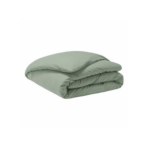 Housse de couette unie en percale de coton 80 fils/cm² Première Sauge, Essix