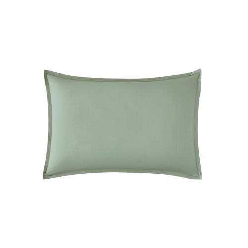 Taie d'oreiller rectangle unie en percale de coton 80 fils/cm² Première Sauge, Essix