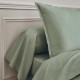 Parure de lit unie en percale de coton 80 fils/cm² Première Sauge, Essix