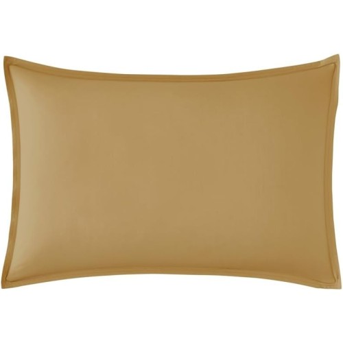 Taie d'oreiller rectangle unie en percale de coton 80 fils/cm² Première Sahara, Essix