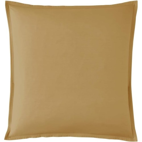 Taie d'oreiller carrée unie en percale de coton 80 fils/cm² Première Sahara, Essix
